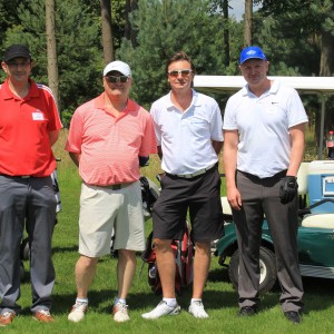 Pictured: Clarke Ready, Corptel UK, Steve Waters, RBS, Paul Turner, Sennheiser, Jonathan Davies, Corptel UK